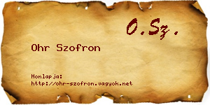 Ohr Szofron névjegykártya